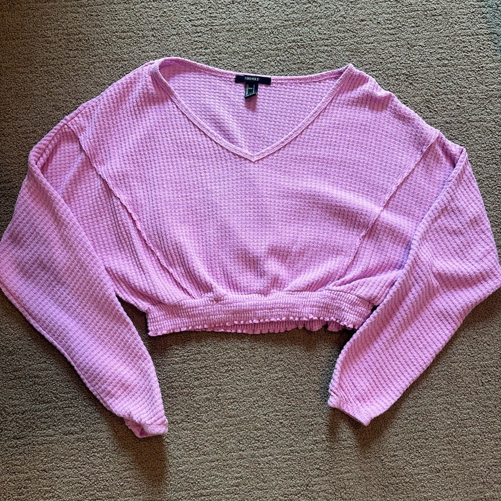 Forever 21 Pink Cropped Sweater